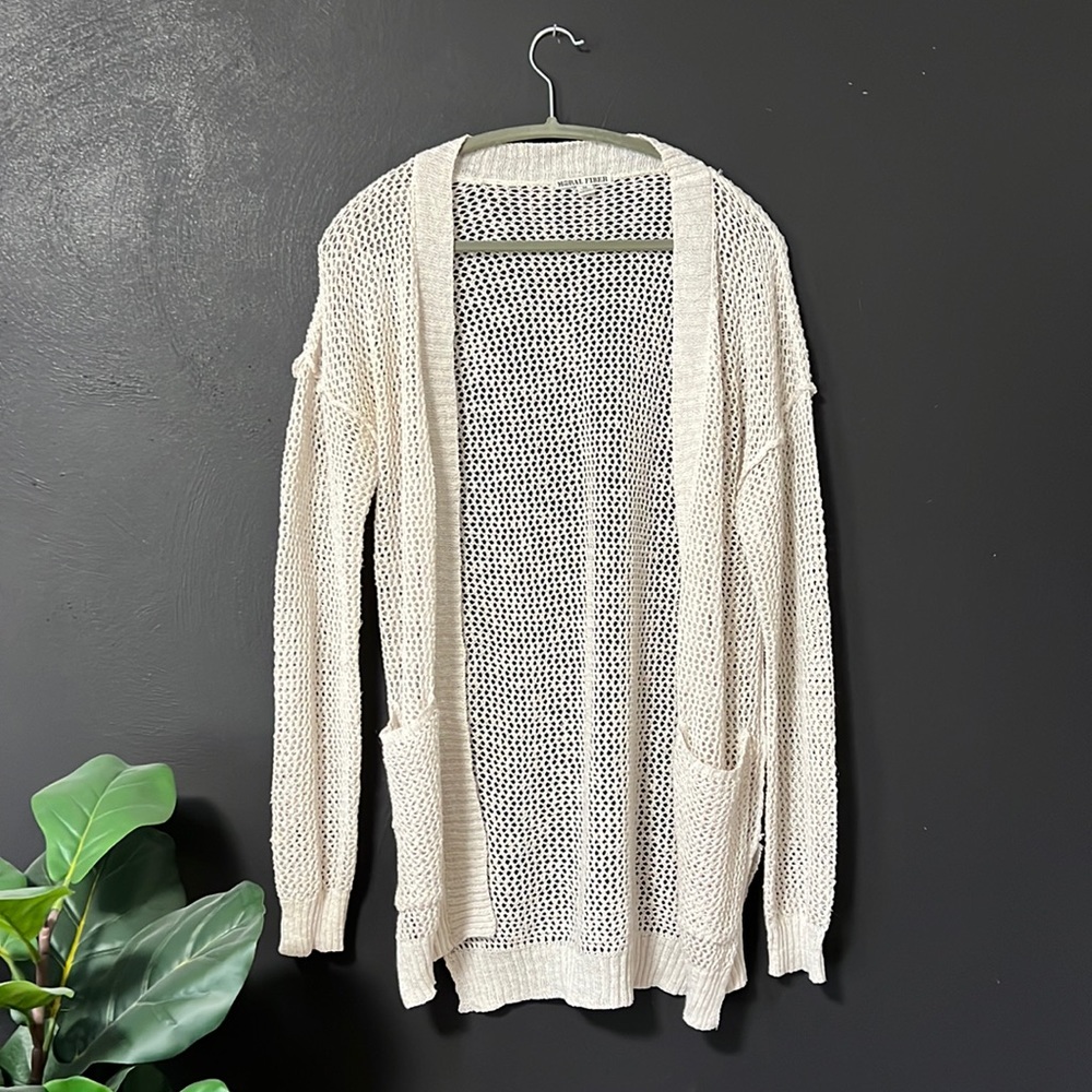MORAL FIBER FISH NET CREAM CARDIGAN - size M